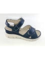 Sandalia piel azul señora baerchi
