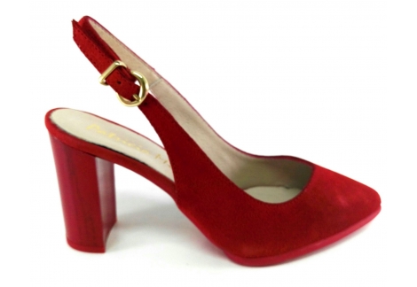 Zapato piel ante rojo