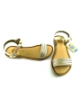 Sandalia piel oro velcro