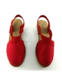 Zapatilla de yute lona piel rojo