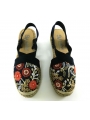 Zapatilla de yute bordada piel