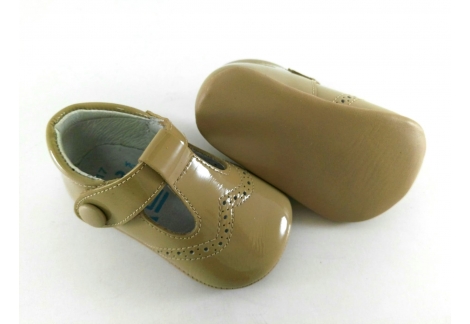 Zapato Vestir Charol Camel