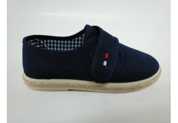 Zapatilla lona azul velcro de niño