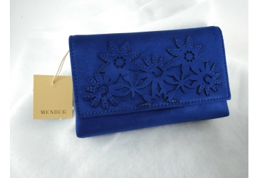 Cartera antelina, azulón Menbur