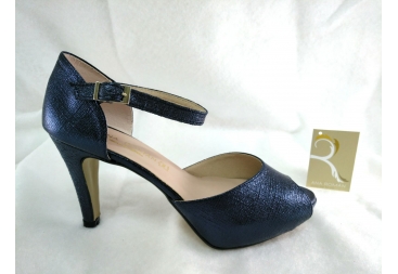Zapato abierto en color azul marino Ana Román