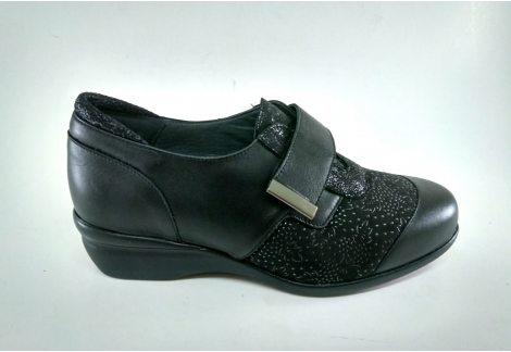 Zapato mujer horma ancha licra y piel tonos marrones de Salvatore Visentini  Numero 40 - Color MARRON