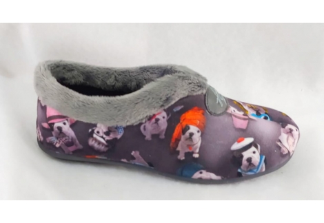 Andinas zapatilla señora cerrada en color gris perritos