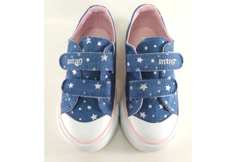 Mustang zapatilla de niña lona vaquero con estrellas