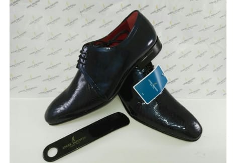 Zapato piel charol azul